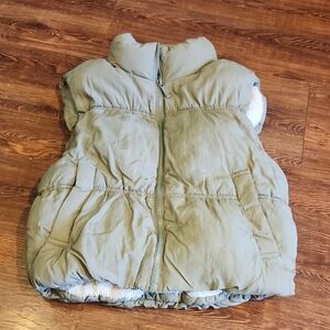 Womens Olive Green Puffer Vest